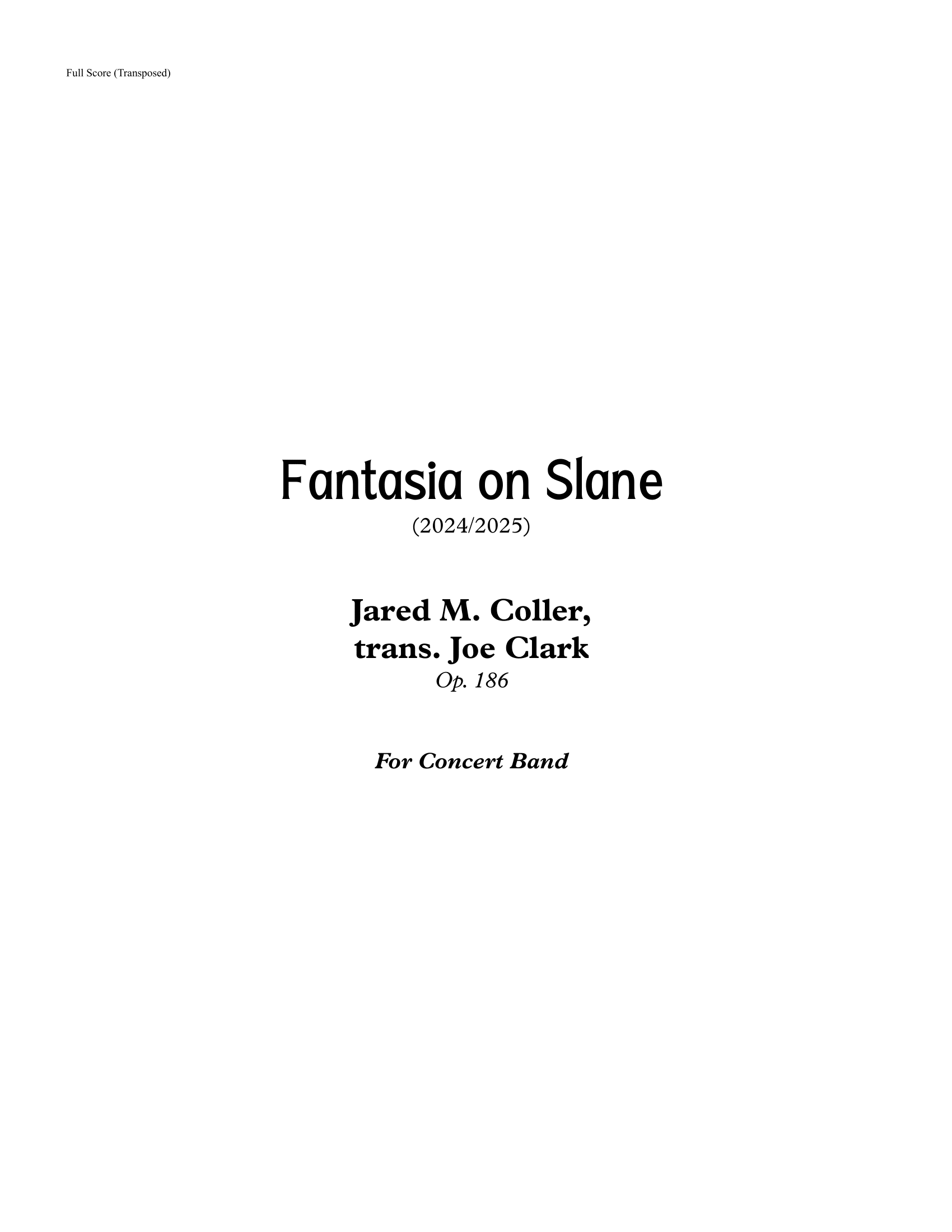 Fantasia on Slane -  Concert Band
